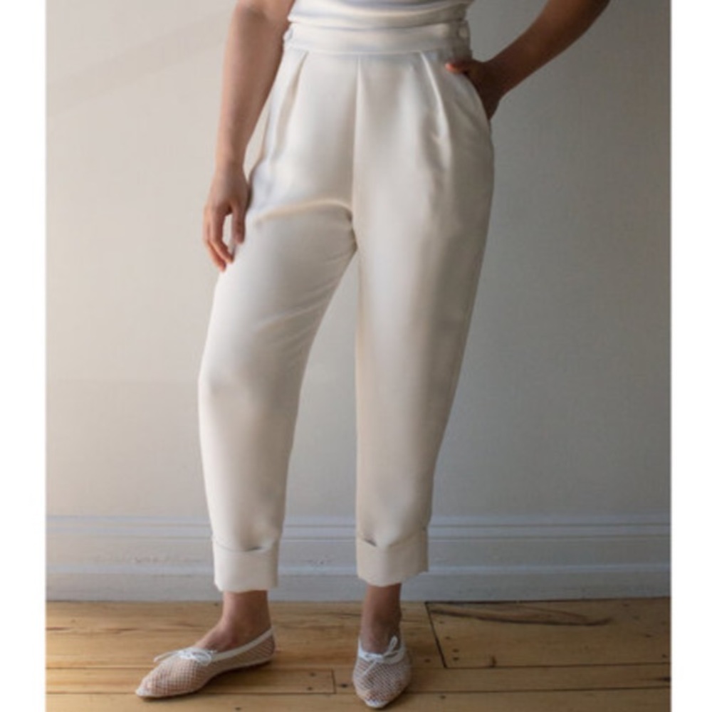 Rachel Comey Westside Pant Off White Double Georgette NWT Size 6